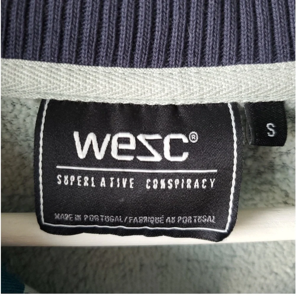 Wesc Men's Bomber Fleece Jacket Blue and Gray Camo Size Small